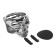 A cup holder in a deflector, automobile, skull, chrome