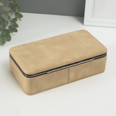 Casket leatherette for jewelry "velvet skin" sandy 10x18x6 cm-3