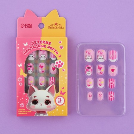Children's hardy nails "Kotik", 12 pcs-1