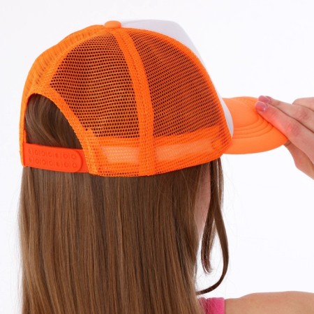 Women's cap with Easy grid, orange color, river 56-10
