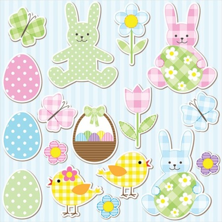 A set of napkins for setting the table "Easter elements for scrapbooking", rectangular, size 32x46 cm, 4 pcs-3