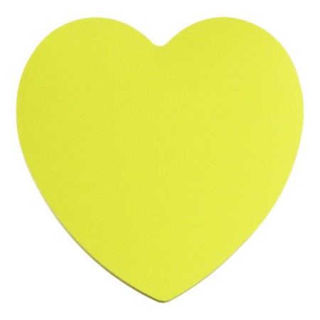 Block with a sticky edge paper 70x70mm, Erichkrause "Heart Neon", 50 sheets, yellow-1