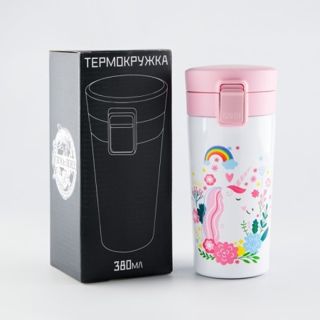Thermal circle, 380 ml, Style "Master K. Unicorn1", retains heat 8 hours, with a strainer-2