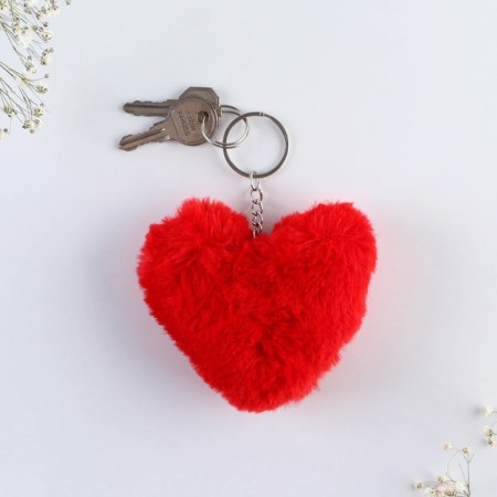 Fluffing keychain, children's, heart "for you" 9 x 10 cm-2