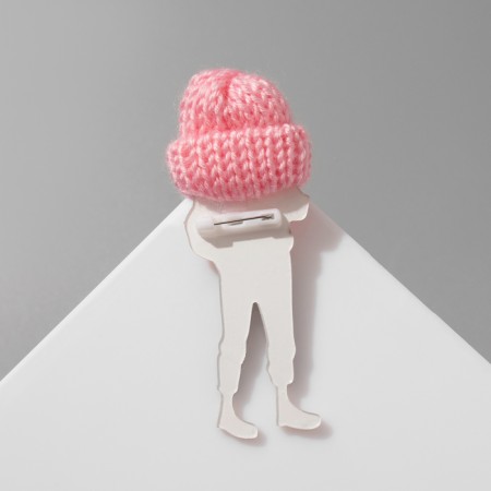 Brooch "Girl" teenager, colored in silver-2