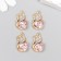Decor for creativity metal, rhinestones "Swan with pink stone" 2x1.2 cm