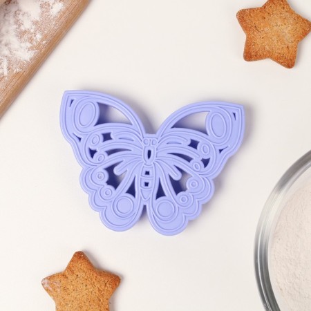 Cooking form "butterfly", cutting down, stamp, lilac color