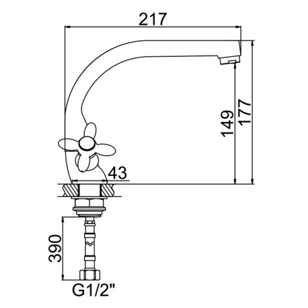 ACCOONA A4478 kitchen mixer, two -wound, with a nut, silumin, chrome-4