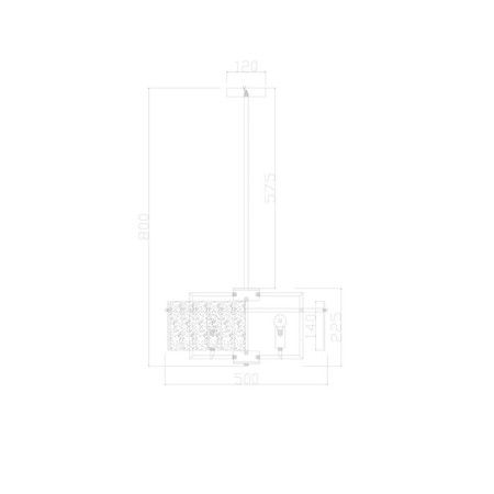 Luster 40W, 6HE14, 22x50 cm, Nickel-3