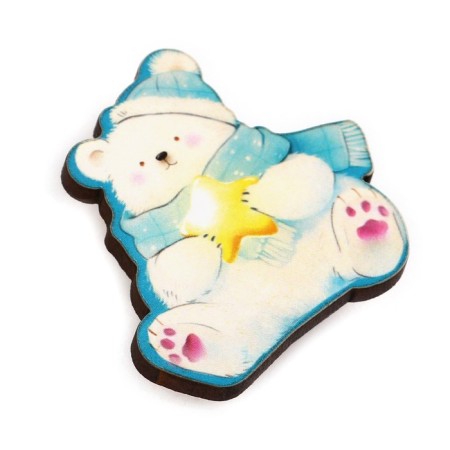 New Year's icon "Dream with Mishka", 3.7 x 4 cm-3