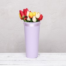 Carrying cone to flowers, light lilac 10 x 14 x 30 cm