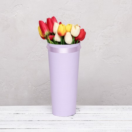 Carrying cone to flowers, light lilac 10 x 14 x 30 cm