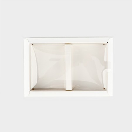Folding box with a plastic lid "White", 16.5 x 11 x 4 cm-1