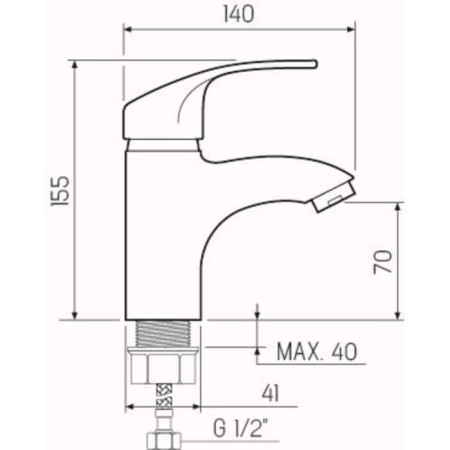Kitchen mixer RMS SL85-001F, single-leaf, chrome-4