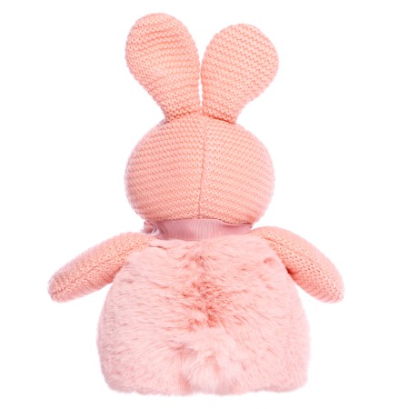 Soft toy "Knitted bunny", pink color, 38 cm-5