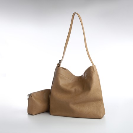 Women's bag-bag on a magnet, cosmetic bag, beige color-1
