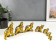 Polystone souvenir "Seven gold elephants with mirror mosaics" h = 11.3; 9.5; 8.2; 7; 6; 5; 4.5 cm