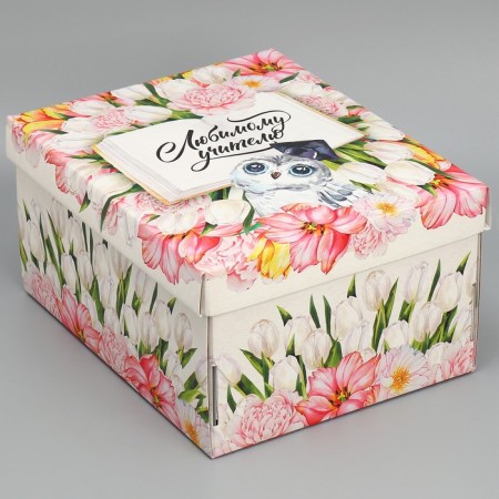 Gift folding box, packaging, “beloved teacher”, 31.2 x 25.6 x 16.1 cm-1
