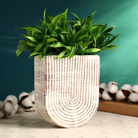 Suspended Kashpo "Derin" 15x5x17cm, white