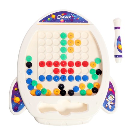 Magnetic tablet for drawing "rocket", mosaic, 10 cards-4