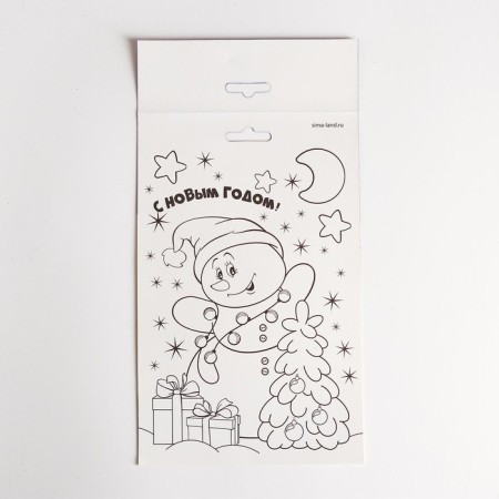 Application for the New Year with feathers and rhinestones "Snowman", New Year's set for creativity-3