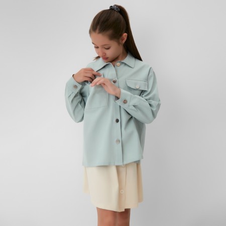 Minaku: Casual Collection Kids shirt, mint color, height 152-11