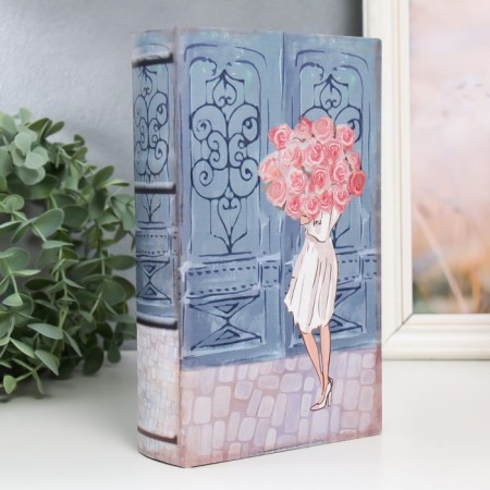 Safe Brush Tree leatherette "Girl with a bouquet" 21x13x5 cm