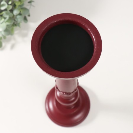 Summary tree on 1 candle "Flower column" Bordeaux 10x10x37 cm-1