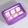 Capcake box, confectionery packaging with a window, 6 purple cells, 25 x 17 x 10 cm