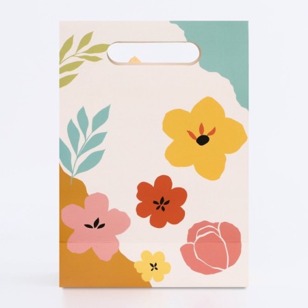 Gift box-package, packaging with a cut pen, "flowers", 19 x 9 x 27 cm-1