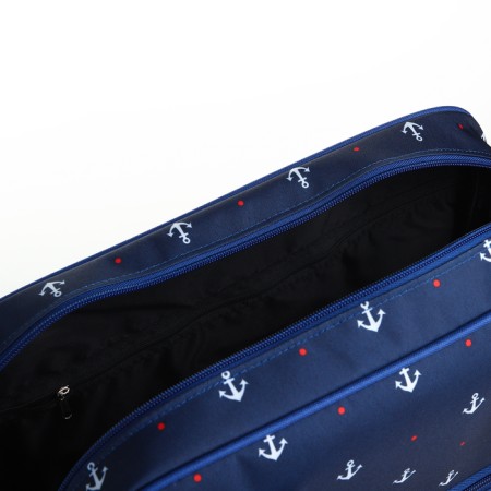 Road bag on lightning, 3 external pockets, a long belt, blue color-2