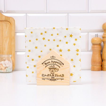 Bon Appetit napkin, 10 x 5 x 10.5, wood, light-1