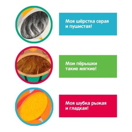 Developing set "Forest animals", tactile cards-5
