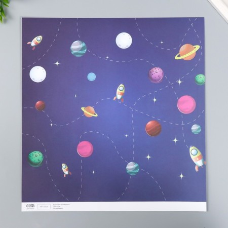 Scrapbooking paper bilateral "Cosmic sky" density 180 g 30.5x32 cm-2
