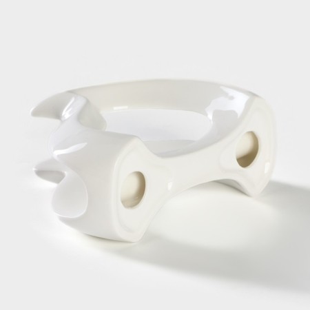 Ceramic napkin on the bamboo stand Bellatenero, 14 × 7 × 10 cm, white color-4