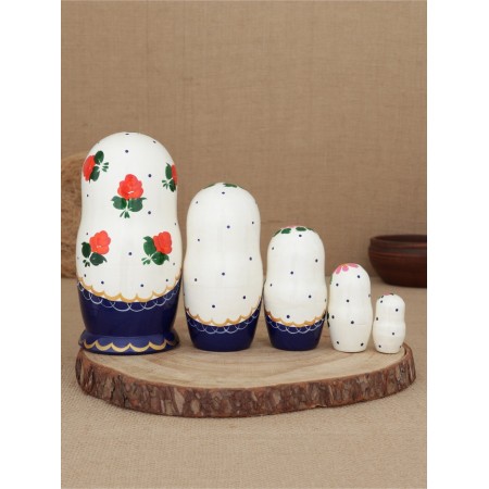 Nesting doll "pink bouquet" 5 puppet-1