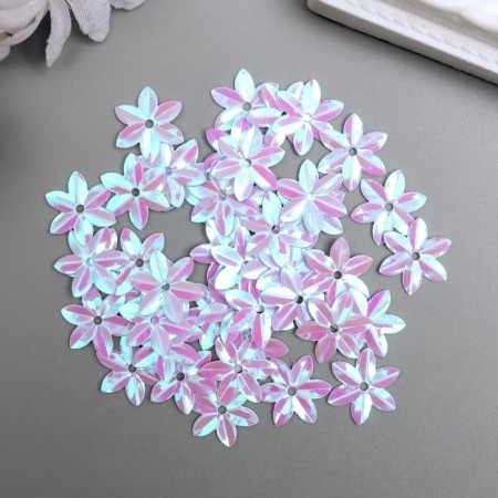 Sequins "Zlatka" 13 mm, 10 g, white-2