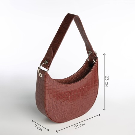 Women's bag Textura, baguette, small size, brown color-1