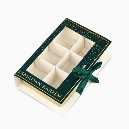 Box under 6 sweets with cells of "Happy holiday!" 14.8 x 9.5 x 3.5 cm