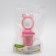 Nibbler for feeding "Bear", with silicone mesh, pink color