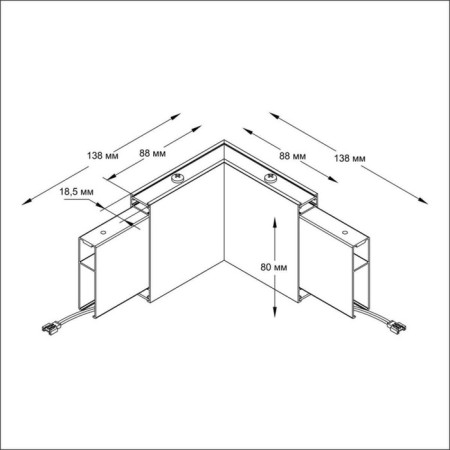 Connector (L-shaped) over, black color-1