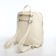 Women's backpack made of artificial leather with lightning, 3 pockets, milk color