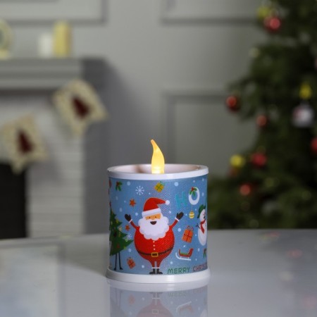 LED figure "Candle with Santa Claus" 7.5 × 10 × 7.5 cm, plastic, batteries AG13x3, glow of multi