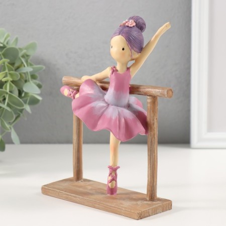 Polystone souvenir "Little ballerina at the machine" Violet 13.5x7x16.5 cm-3