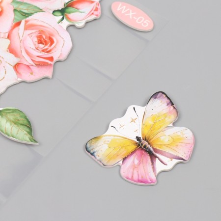 Interior plastic sticker "Pink roses" 40x31 cm-2