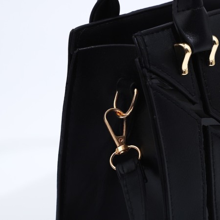 Bag Female Tout with zipper, black color-4