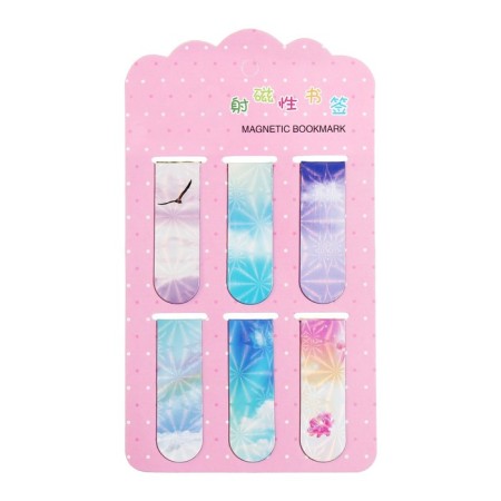 A set of magnetic bookmark for books Calligrata 6 pieces, "sky", mix-7
