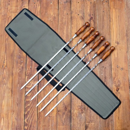 A set of Shamputs "Tashkent" in a case, 6 pcs, the working part is 50cm, green