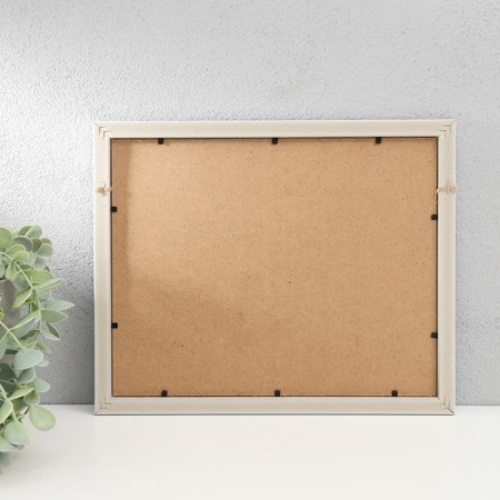 Photo frame plastic, textiles in 2 photos "Dawn" with clothespins, white 27.7x23 cm-2