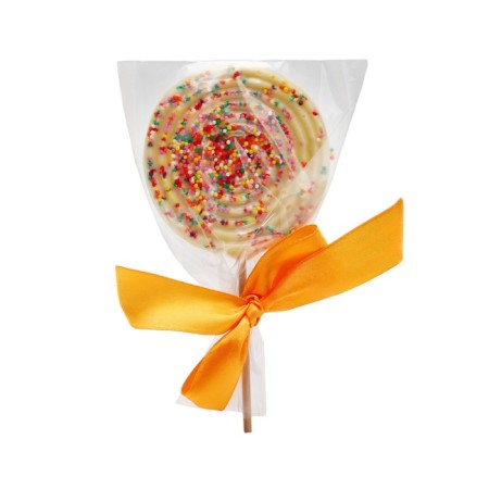 White chocolate with sprinkling "Lollipop on a stick", 30 g